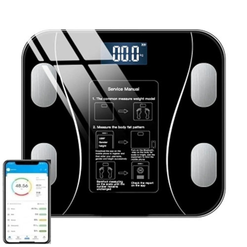 Poomy Dijital Bluetooth Baskül Vücut Analiz Cihazı Siyah, CAN.BB.021