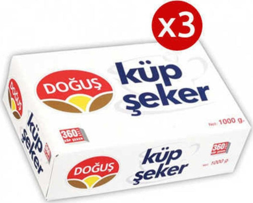 3 Adet Küp Şeker 360lı 1000gr