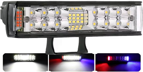 High-Tech Kaput Izgara Kırmızı Beyaz Mavi Çakar 15 CM Led Çalışma Lambası Flaş Acil İkaz S