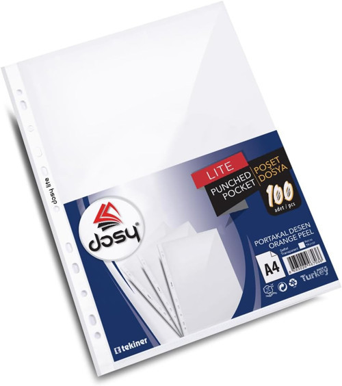 DOSY LITE PP POŞET DOSYA, A4, 100lü