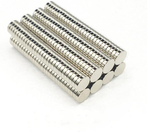 100 Adet 8x2mm Yuvarlak Güçlü Neodyum Mıknatıs (Çap 8 m m Kalınlık 2 mm)