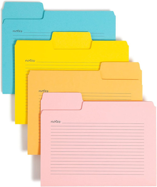 Smead SuperTab Notes Folder, Büyük Boy 1/3 Kesim Tableti, Harf Boyutu, Çeşitli Renkler, Paket ba