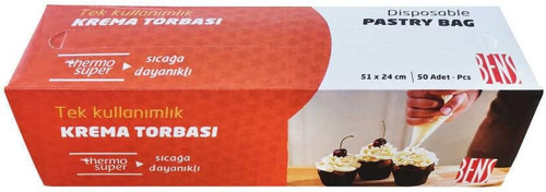 Tek Kullanımlık Krema Torbası Turuncu (Sıcağa Dayanıklı) 51 cm - 50 Adet