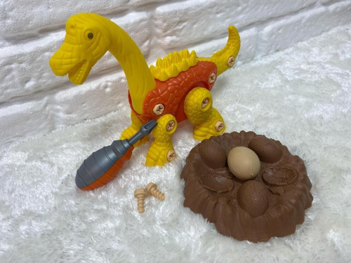 King Söktak Dinozor ve Yumurtaları Oyun Seti Sarı 18 cm