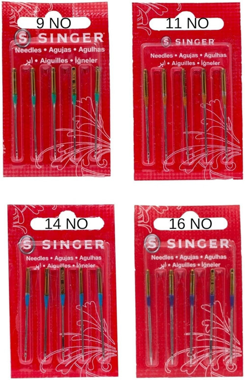 SİNGER Sınger Ev Tipi Makinelere Uygun Dikiş Makinesi Iğne Seti (10, 11, 14 Ve 16 No), 34879s