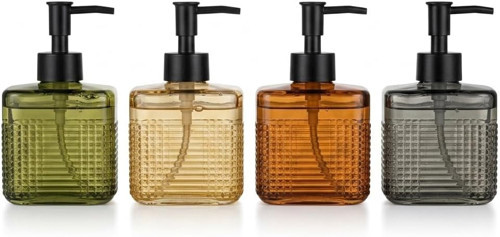 Deconox 1 Adet 500 ml Cam Sıvı Sabunluk Kare - Şık Tasarım - 4 Farklı Renk Seçeneği (Asorti