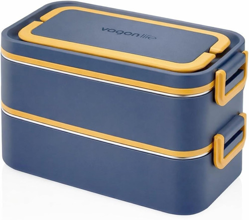 Vagonlife 2000 ML 2 Kat Paslanmaz Çelik Çorba Kaseli Bento Lunch Box Yeni Nesil Sefer Tası -FFLBO