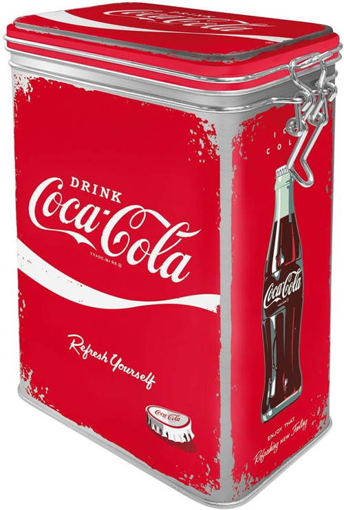 Nostalgic-Art Coca-Cola - Refresh Yourself Klips Kapaklı Metal Saklama Kutusu 1,3 L
