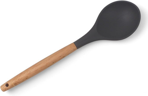 Deconox Bambu Saplı Silikon Servis Kaşığı, Bambu Uzun Silikon Servi Kaşığı 28cm 3 Renk Seç