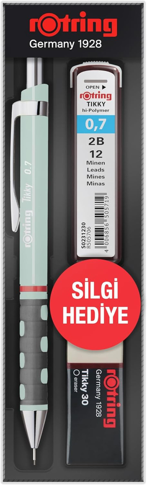Rotring TIKKY Min Silgi 3'lü Okul Seti- 0.7 Opal Mavi