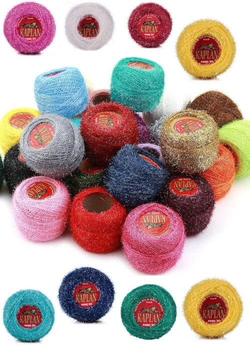 Sermet Süs dünyası 8 Adet 25 Gr. Polyester Simli Punch Ipi