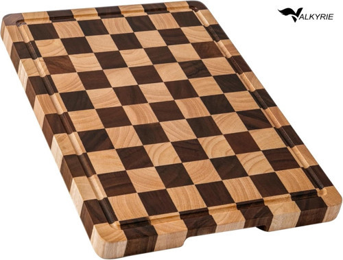 Valkyrie Doğal Akasya Ahşap Kesme Tahtası 43x33 cm – Kaydırmaz Tabanlı, Profesyonel Servis &