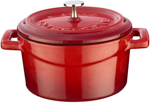 Lava Metal Döküm Mini Tencere, 10 cm, 0.35 L Hacim, Kırmızı