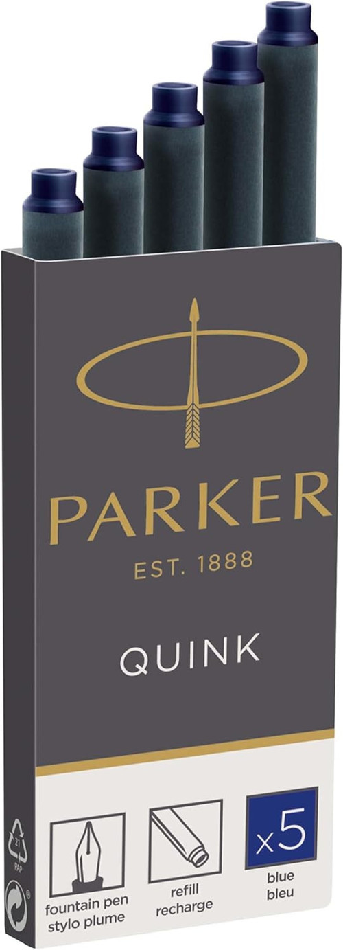 Parker Quink Dolma Kalem Kartuşu, Mavi, 5'li Kutu