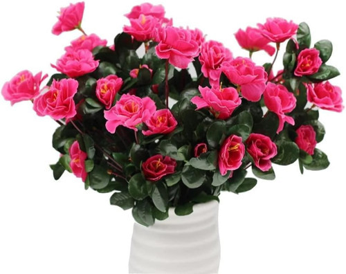 Yapay Çiçek Fuşya Pembe Açelya Demeti 7 Dallı 33 * 20cm