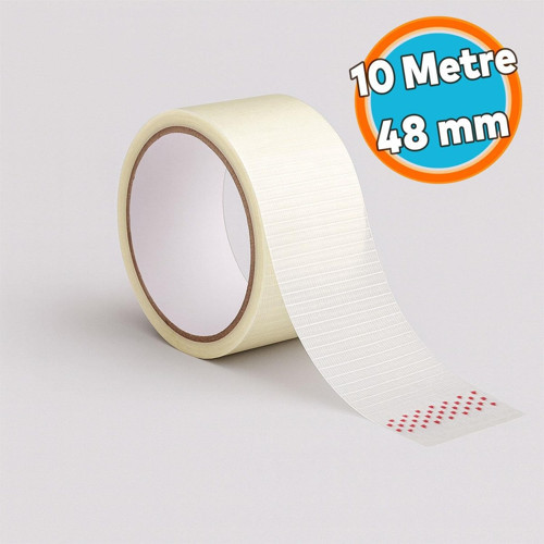 Tamir Bandı Enine Boyuna Lifli 48mm x 10mt Şeffaf Ultra Güçlü Yapışkan Onarım ve İzolasyon