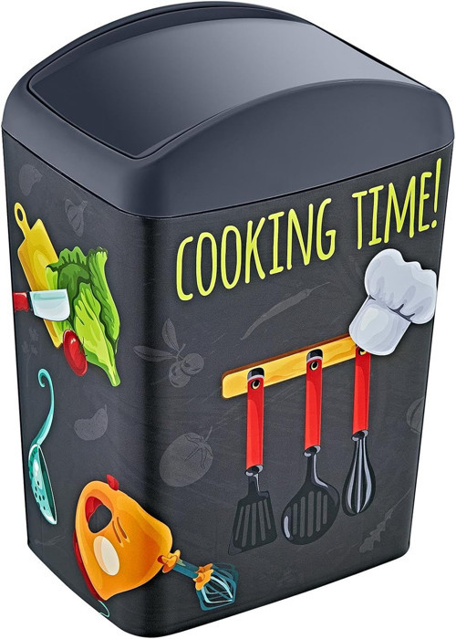 Smartware Soft Resimli Çöp Kutusu Döner Kapak 5 LT COOK
