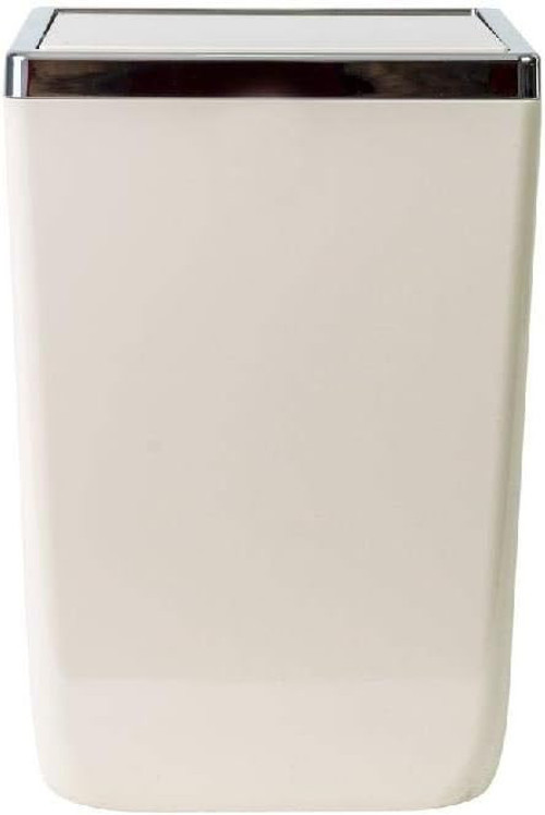 Primanova Toskana Kapaklı Kova, Plastik/Çelik, Bej, 6L lt, 175 x 175 x 260 mm