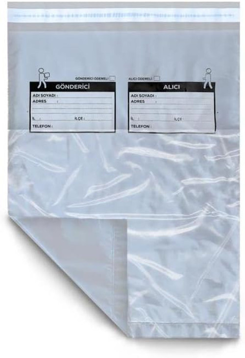 Cepli Gri Kargo Poşeti 24X30+5 Cm - 100 Adet