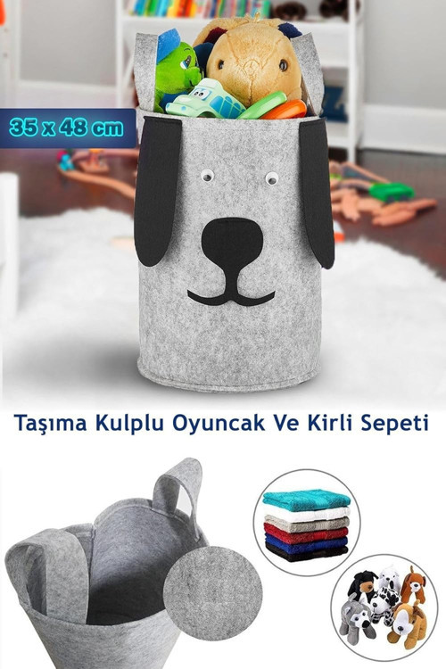Helen's Home Çocuk Odası Düzenleyici Oyuncak Saklama Sepeti Kirli Çamaşır Sepeti Köpek Tasar�