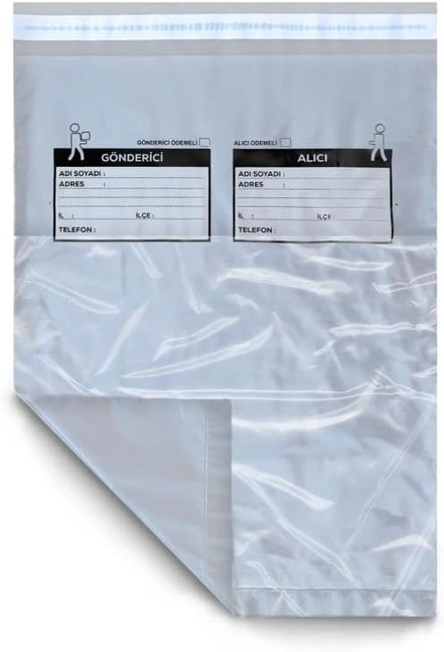 Cepli Gri Kargo Poşeti 30X37+5 Cm - 100 Adet