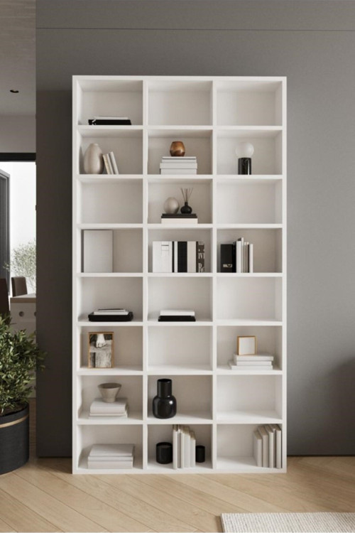 Classy 109Zeynep 24 Rafli Çok Amaçli Dolap - Kitaplik Beyaz