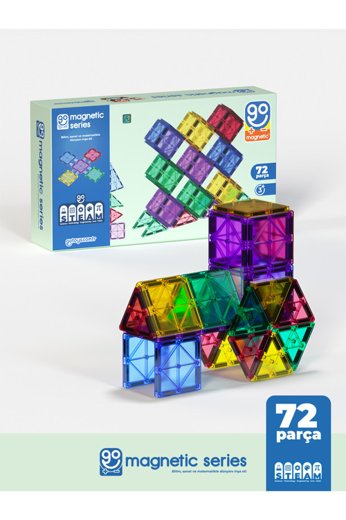 Go Magnetic Series 72 Parça Manyetik Yapı Blokları Original - Mıknatıslı Manyetik Bloklar