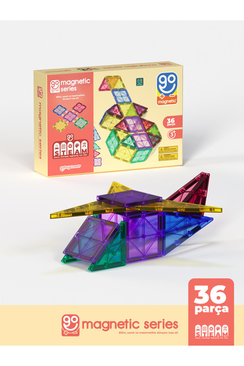 Go Magnetic Series 36 Parça Manyetik Yapı Blokları Original - Mıknatıslı Manyetik Bloklar