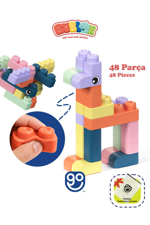 Yumuşak Yapı Blokları 48 Prc - Bublox Soft Bricks - Yumuşak Yapı Blokları