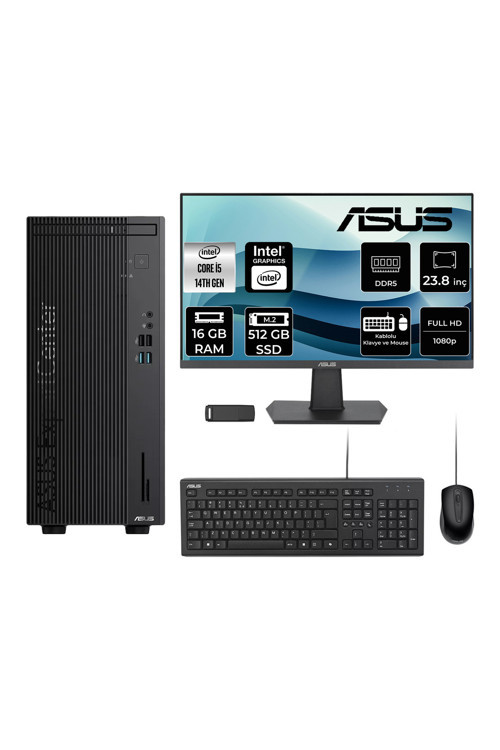ExpertCenter D501MER Core i5 14500 16GB RAM 512GB SSD 23.8" FHD FreeDOS DI51000B0D100P601 Masaüstü Bilgisayar + PER4 USB Bellek
