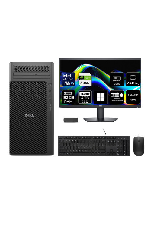 Pro Max T2 Core Ultra 9 285 RTX 4000 Ada 20GB 192GB RAM 4TB SSD 23.8" FHD Win11 Home FCT225012P682 Masaüstü İş İstasyonu + PER4 USB Bellek