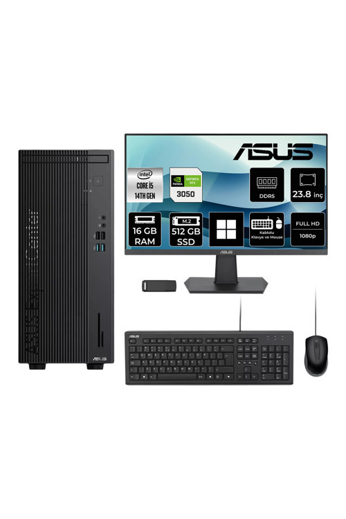 ExpertCenter D501MER Core i5 14500 RTX 3050 6GB 16GB RAM 512GB SSD 23.8" FHD Win11 Pro DI51000B0D100P821 Masaüstü Bilgisayar + PER4 USB Bellek