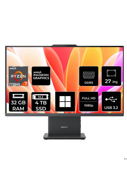 IdeaCentre 27ARR9 Ryzen 7 7735HS 32GB RAM 4TB SSD 27" FHD W11P All in One Bilgisayar + Per4 USB Bellek
