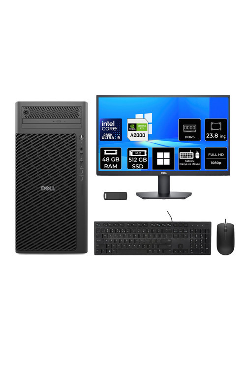 Pro Max T2 Core Ultra 9 285K RTX 2000 Ada 16GB 48GB RAM 512GB SSD 23.8" FHD Win11 Home FCT225011P649 Masaüstü İş İstasyonu + PER4 USB Bellek