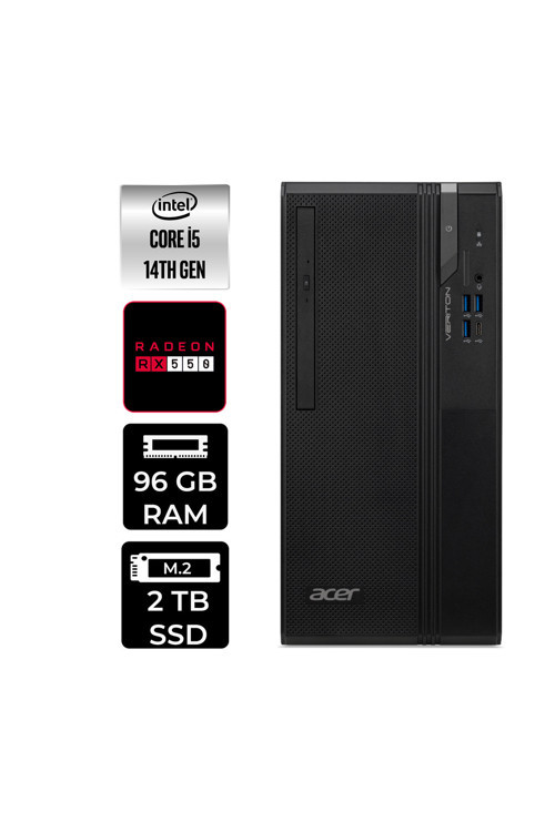 Veriton S2720G Core i5 14400 96GB 2TB SSD RX550/4GB W11P Masaüstü Bilgisayar
