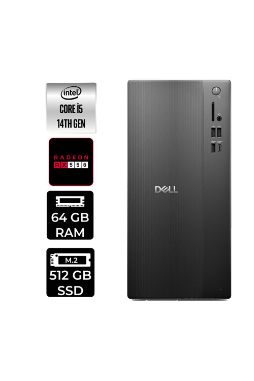 Tower Essential QVT1260 Core i5 14500 RX 550 4GB 64GB RAM 512GB SSD Win11 Pro BTO005BQVT1260P413 Masaüstü Bilgisayar + PER4 USB Bellek