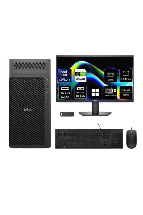 Pro Max T2 Core Ultra 9 285 RTX 4000 Ada 20GB 96GB RAM 12TB SSD 23.8" FHD Win11 Pro FCT225012P714 Masaüstü İş İstasyonu + PER4 USB Bellek