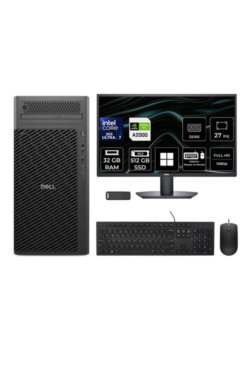 Pro Max T2 Core Ultra 7 265 RTX 2000 Ada 16GB 32GB RAM 512GB SSD 27" FHD Win11 Pro FCT22506P835 Masaüstü İş İstasyonu + PER4 USB Bellek