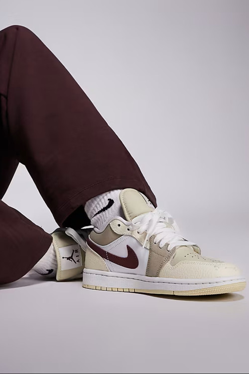 Air Jordan 1 Low Leather Sneaker Hakiki Deri Unisex Günlük Spor Ayakkabı Krem Beyaz