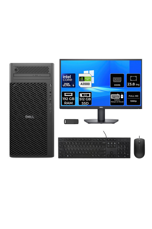 Pro Max T2 Core Ultra 9 285K RTX 2000 Ada 16GB 192GB RAM 512GB SSD 23.8" FHD FreeDOS FCT225011P631 Masaüstü İş İstasyonu + PER4 USB Bellek