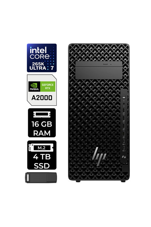 Z2 G1i Core Ultra 7 265K RTX 2000 Ada 16GB 16GB RAM 4TB SSD Win11 Home A2KR1ESPN352 Masaüstü İş İstasyonu + PER4 USB Bellek