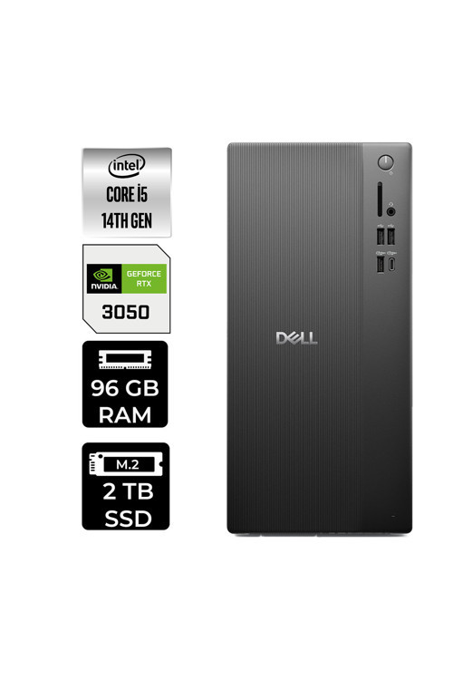 Tower Essential QVT1260 Core i5 14500 RTX 3050 6GB 96GB RAM 2TB SSD Win11 Home BTO005BQVT1260P519 Masaüstü Bilgisayar + PER4 USB Bellek
