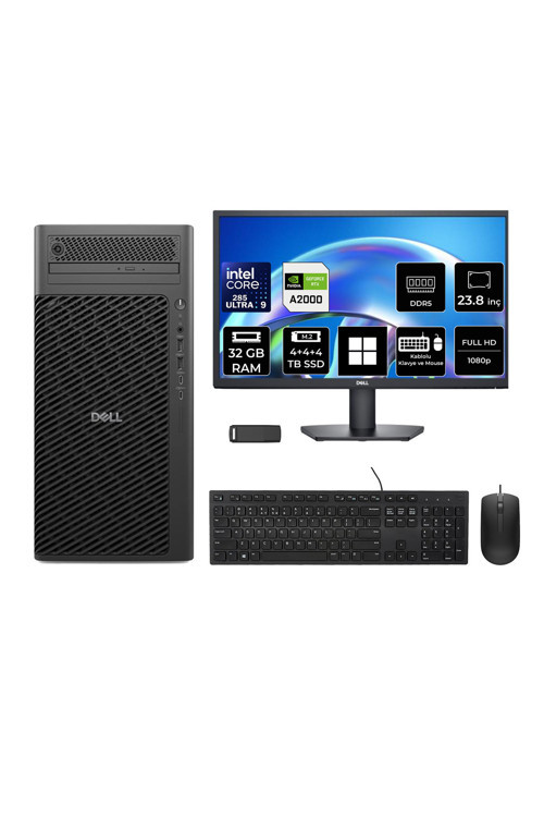 Pro Max T2 Core Ultra 9 285 RTX 2000 Ada 16GB 32GB RAM 12TB SSD 23.8" FHD Win11 Pro FCT22508P696 Masaüstü İş İstasyonu + PER4 USB Bellek