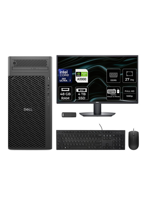 Pro Max T2 Core Ultra 7 265 RTX 2000 Ada 16GB 48GB RAM 4TB SSD 27" FHD FreeDOS FCT22506P748 Masaüstü İş İstasyonu + PER4 USB Bellek