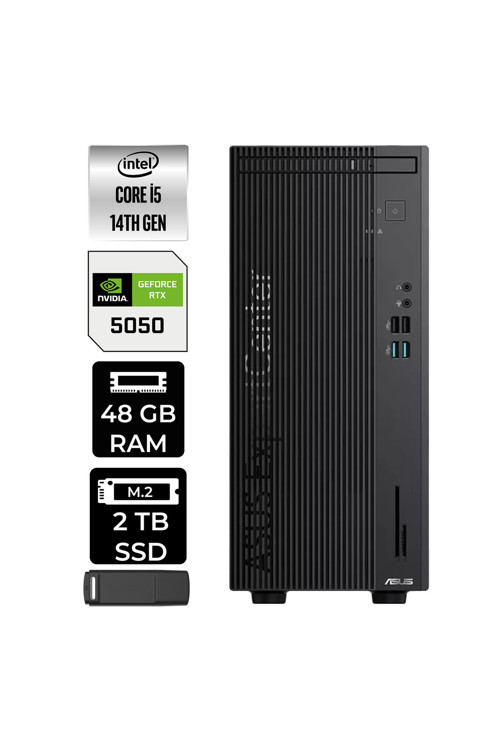 ExpertCenter D501MER Core i5 14500 RTX 5050 8GB 48GB RAM 2TB SSD Win11 Home DI51000B0D100P571 Masaüstü Bilgisayar + PER4 USB Bellek
