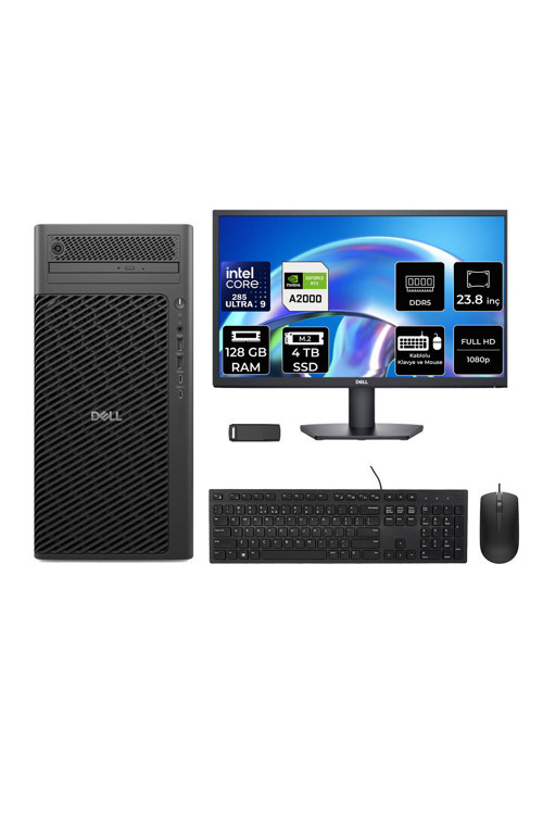 Pro Max T2 Core Ultra 9 285 RTX 2000 Ada 16GB 128GB RAM 4TB SSD 23.8" FHD FreeDOS FCT22508P622 Masaüstü İş İstasyonu + PER4 USB Bellek