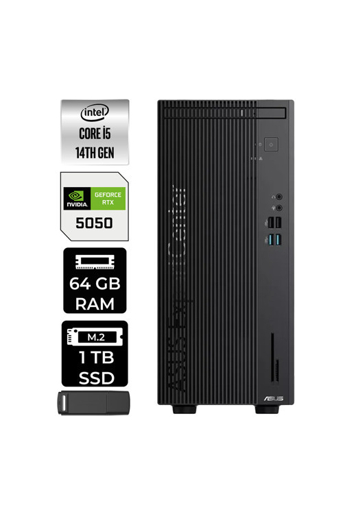 ExpertCenter D501MER Core i5 14500 RTX 5050 8GB 64GB RAM 1TB SSD Win11 Home DI51000B0D100P574 Masaüstü Bilgisayar + PER4 USB Bellek