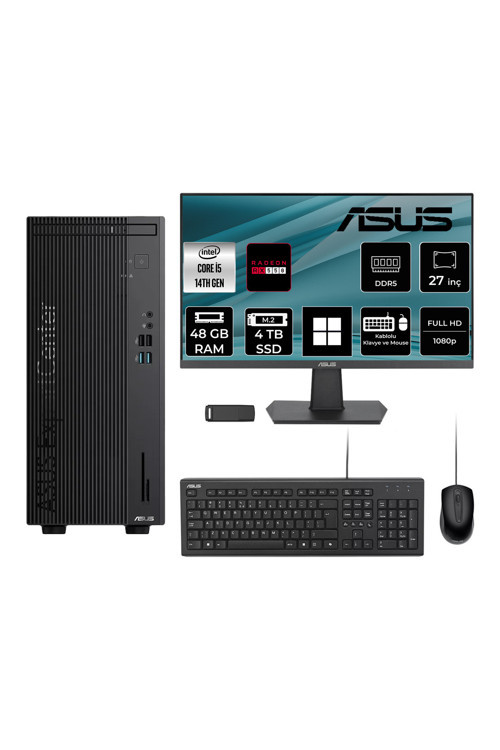 ExpertCenter D501MER Core i5 14500 RX 550 4GB 48GB RAM 4TB SSD 27" FHD Win11 Pro DI51000B0D100P1012 Masaüstü Bilgisayar + PER4 USB Bellek