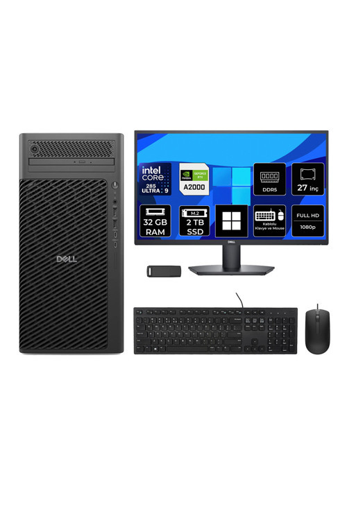 Pro Max T2 Core Ultra 9 285 RTX 2000 Ada 16GB 32GB RAM 2TB SSD 27" FHD Win11 Home FCT22508P789 Masaüstü İş İstasyonu + PER4 USB Bellek