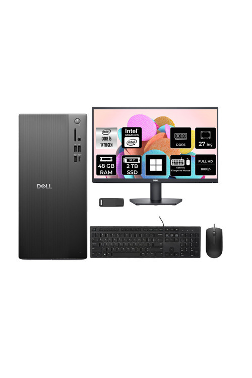 Tower Essential QVT1260 Core i5 14500 48GB RAM 2TB SSD 27" FHD Win11 Pro BTO005BQVT1260P951 Masaüstü Bilgisayar + PER4 USB Bellek